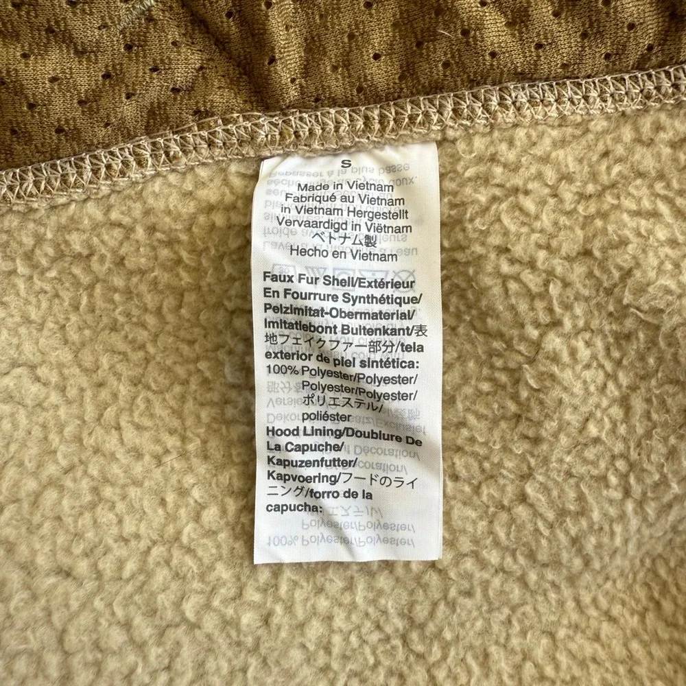 J Crew Nordic All Weather Designs Fleece Hoodie Jacket‎ Tan Size Small